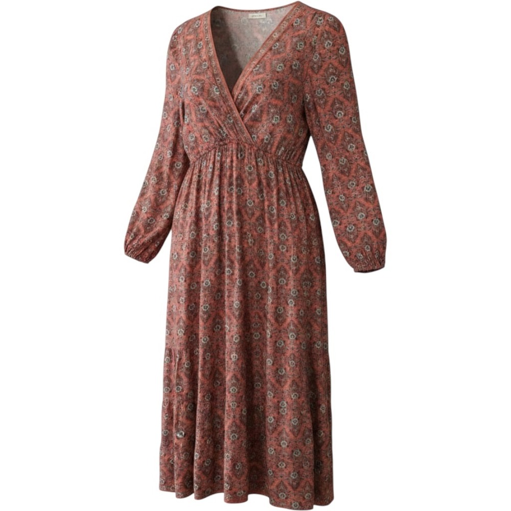 Max Studio Boho Chic Cottagecore Long-Sleeve Pink Floral Maxi Dress Med Feminine